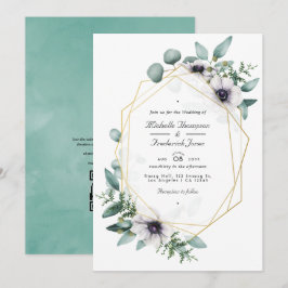 Eukalyptus Floral Geometric Wedding Foto Invitati Einladung