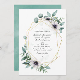 Eukalyptus Floral Geometric Wedding Foto Invitati Einladung
