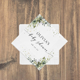 Eukalyptus Floral Greenery Baby Shower Paper Serviette