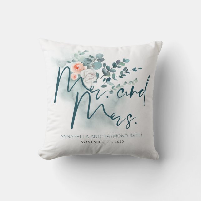 Eukalyptus Floral Greenery Bouquet Elegant Kissen (Vorderseite)