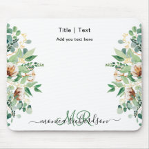 Eukalyptus Floral Greenery Monogram Simple Custom