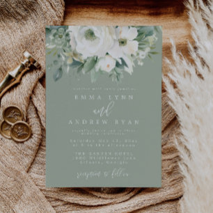 Eukalyptus Floral Sage Green Wedding Einladung