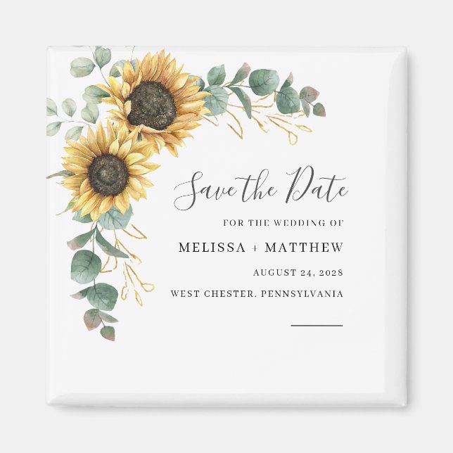 Eukalyptus floral Save the Date Magnet (Vorne)