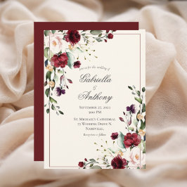 Eukalyptus floral Scalloped Wedding Einladung