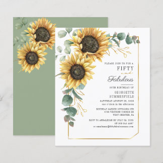 Eukalyptus floral Script 50. Geburtstag I