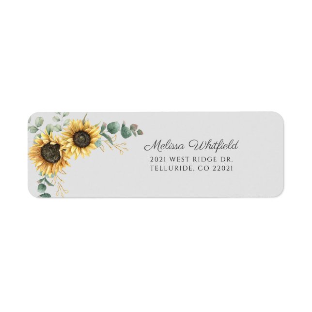 Eukalyptus floral Script-Rücksendeadresse (Vorne)