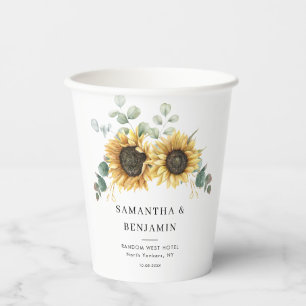 Eukalyptus Floral Sunflower Wedding Pappbecher