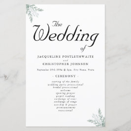 Eukalyptus Floral Wedding Ceremony Program