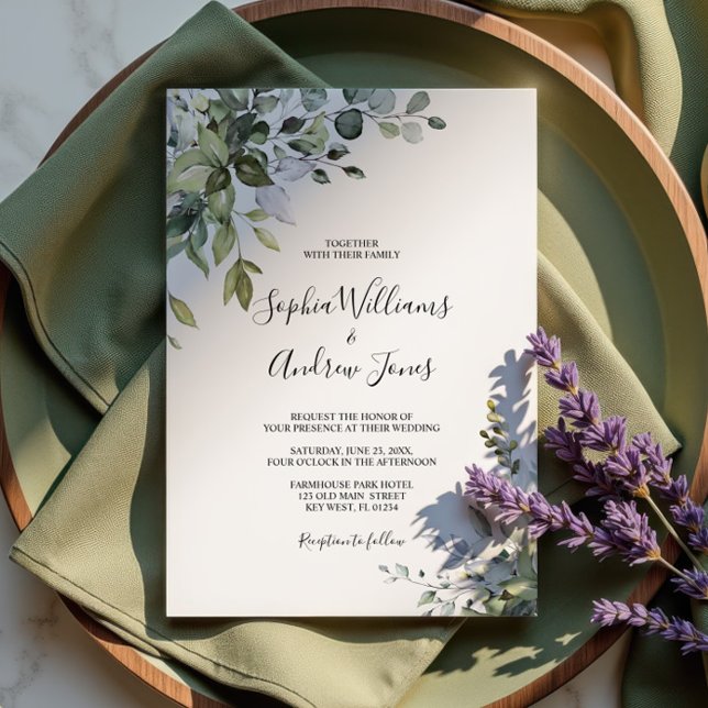 Eukalyptus Floral Wedding Einladung (Von Creator hochgeladen)