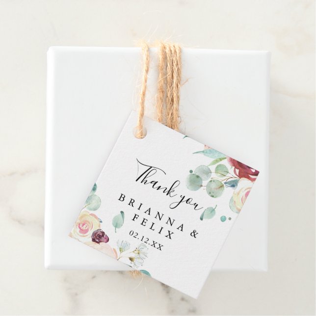 Eukalyptus Floral Wedding Geschenkanhänger (Beispiel)