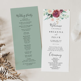 Eukalyptus Floral Wedding Program Programm