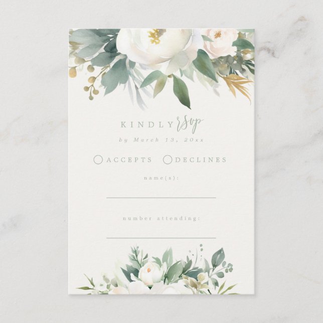 Eukalyptus Floral Wedding RSVP Enclosure Card Begleitkarte (Vorderseite)