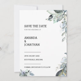 Eukalyptus Floral Wedding Save the Date Card Einladung