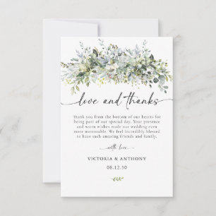 Eukalyptus Floral Wedding Zeremonie Danke Karte