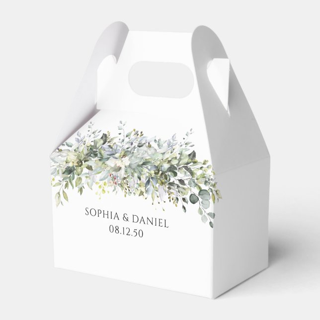 Eukalyptus Floral Wedding Zeremony Favor Box Geschenkschachtel (Vorderseite)