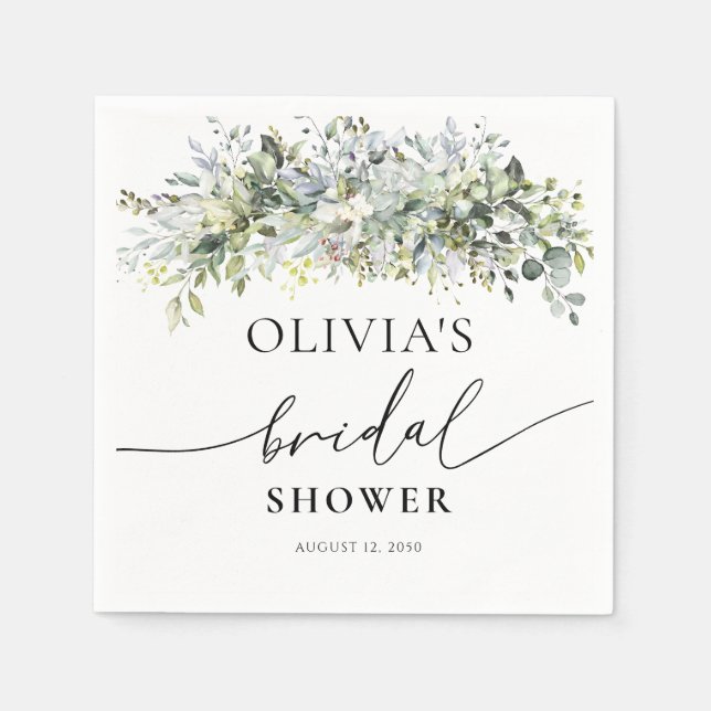 Eukalyptus Floral Wedding Zeremony Napkin Serviette (Vorderseite)