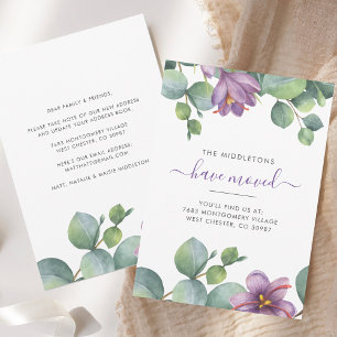 Eukalyptus Floral Wir haben uns bewegt Grüne Ankündigung