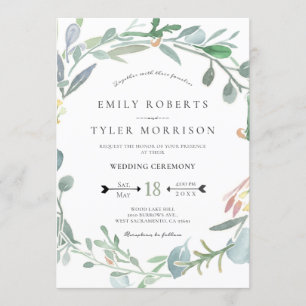 Eukalyptus floraler Grüne Ehe Einladung