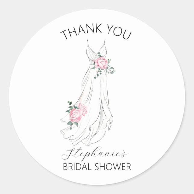 Eukalyptus florales Brautparty Runder Aufkleber (Vorderseite)