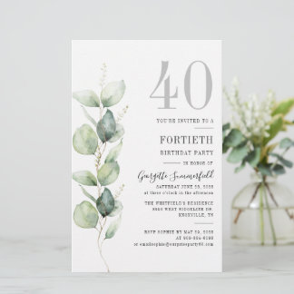 Eukalyptus Foliage 40. Geburtstags-Party Briefpapier