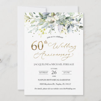 Eukalyptus foliage 60. Hochzeitstag Einladung