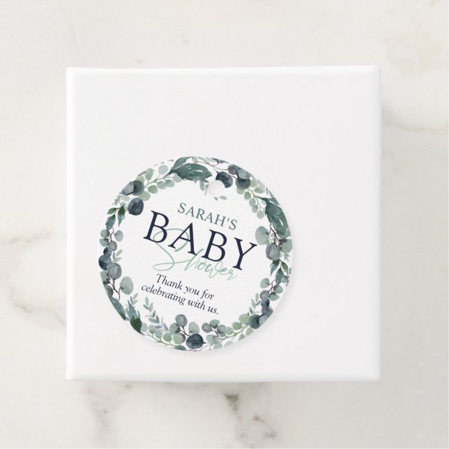 Eukalyptus Foliage Babydusche Geschenkanhänger (Beispiel)