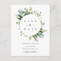 Eukalyptus Foliage Circle Frame Save the Date