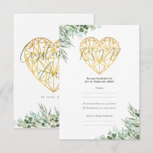Eukalyptus foliage Formal Wedding RSVP Karte