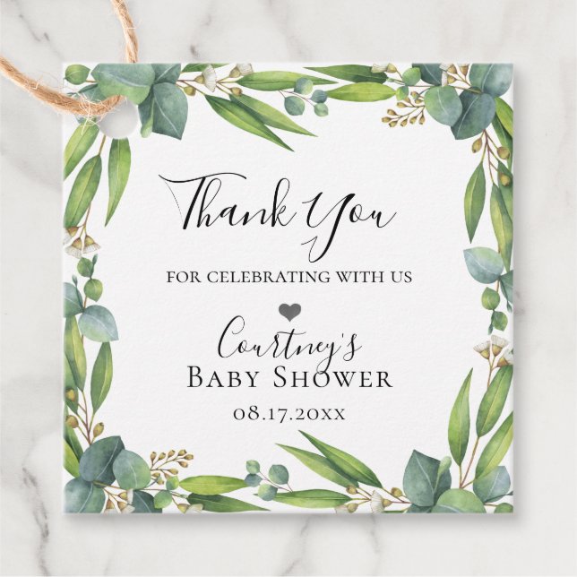 Eukalyptus-Foliage Geschenkanhänger (Vorderseite)