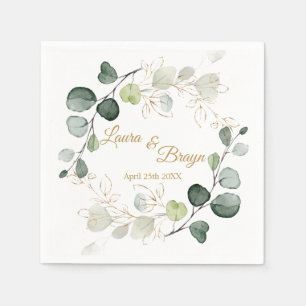 Eukalyptus Foliage Gold-Blätter Hochzeit Serviette