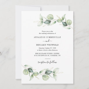 Eukalyptus Foliage Greenerity Script Wedding Einladung