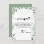 Eukalyptus Foliage Hochzeit wünschenswert gut Begleitkarte<br><div class="desc">Diese klassische eukalyptus foliage Hochzeit wünschen gut Gehäuse Karte ist perfekt für eine rustikale Hochzeit. Das Design bietet schöne Aquarellgrün Eukalyptus-Blätter.</div>