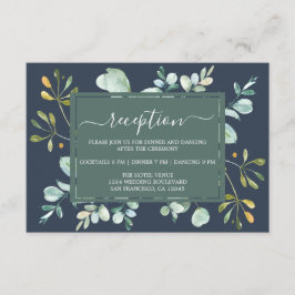 Eukalyptus Foliage Navy Botanische Hochzeit Begleitkarte