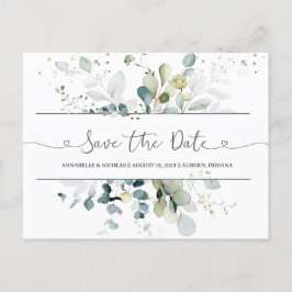 Eukalyptus Foliage Save the Date Postkarte
