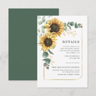 Eukalyptus foliage Wedding Details zur Sonnenblume Begleitkarte