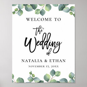 Eukalyptus Foliage Wedding Welcome Poster