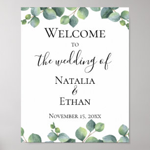 Eukalyptus Foliage Wedding Welcome Poster