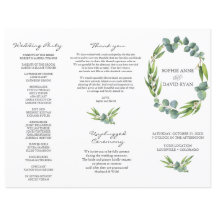 Eukalyptus Foliage Wreath Tri+Falten Hochzeitsprog