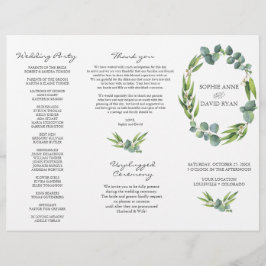 Eukalyptus Foliage Wreath Tri+Falten Hochzeitsprog Flyer