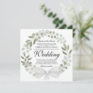 Eukalyptus & Foliage Wreath Wedding Einladung