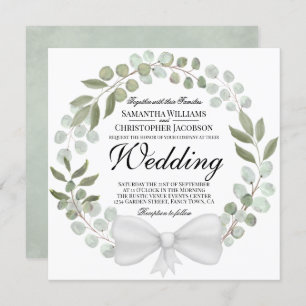 Eukalyptus & Foliage Wreath Wedding Einladung