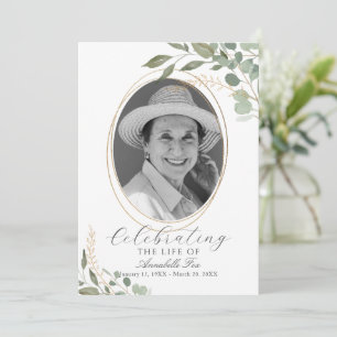 Eukalyptus-Foto Beerdigung des Dienstprogramms Einladung