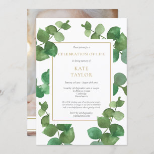 Eukalyptus-Foto Beerdigung des Lebens Einladung
