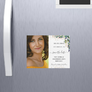 Eukalyptus Foto Geburtstag speichern Datumsmagnet Magnetkarte