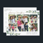 Eukalyptus Foto Gold Foil Frohe Weihnachten<br><div class="desc">Dieses schöne Holiday Design kann mit Ihrem Familiennamen und Ihren Fotos personalisiert werden</div>