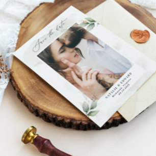 Eukalyptus Foto Grün Moderne Hochzeit Save The Date