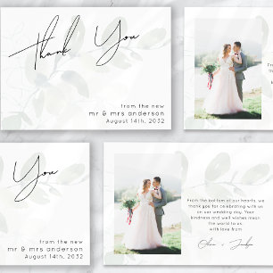 Eukalyptus-Foto-Hochzeit Dankeskarte