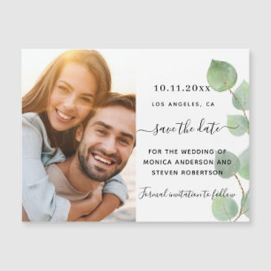 Eukalyptus Foto Hochzeit Speichern Sie den Datums- Magnetkarte