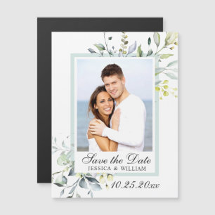 Eukalyptus-FOTO Save the Date Magnetkarte