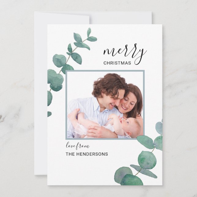 Eukalyptus-Foto Weihnachtskarte Feiertagskarte (Vorderseite)